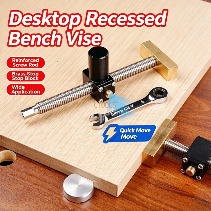 Desktop Vise Clip Vise Tenon Stopper Fixed and Locking Accessories,19/20mm Diameter Table Hole for Woodworking Drilling Cutting