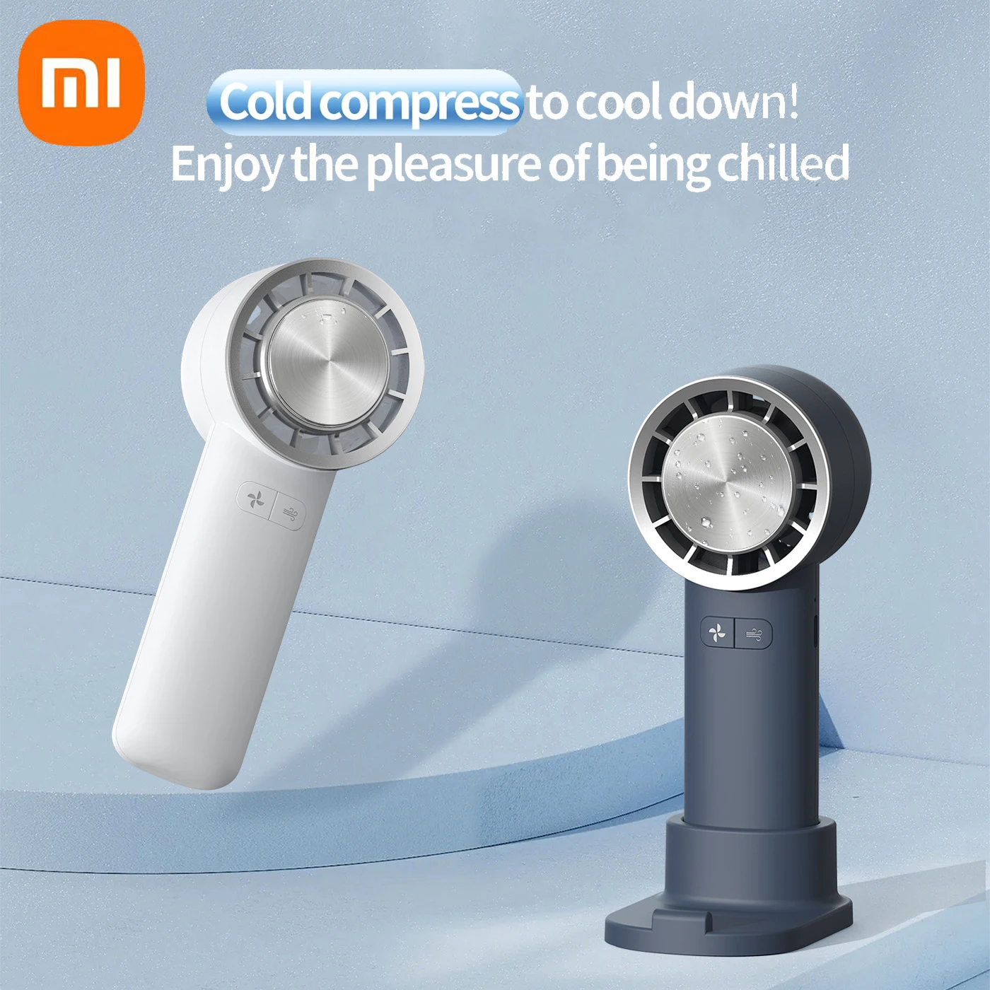 New Xiaomi Mini Handheld Fan Cold Compress Air Cooling Fan 2000mAh USB Rechargeable Electric Outdoor Handy Bladeless Turbo Fan