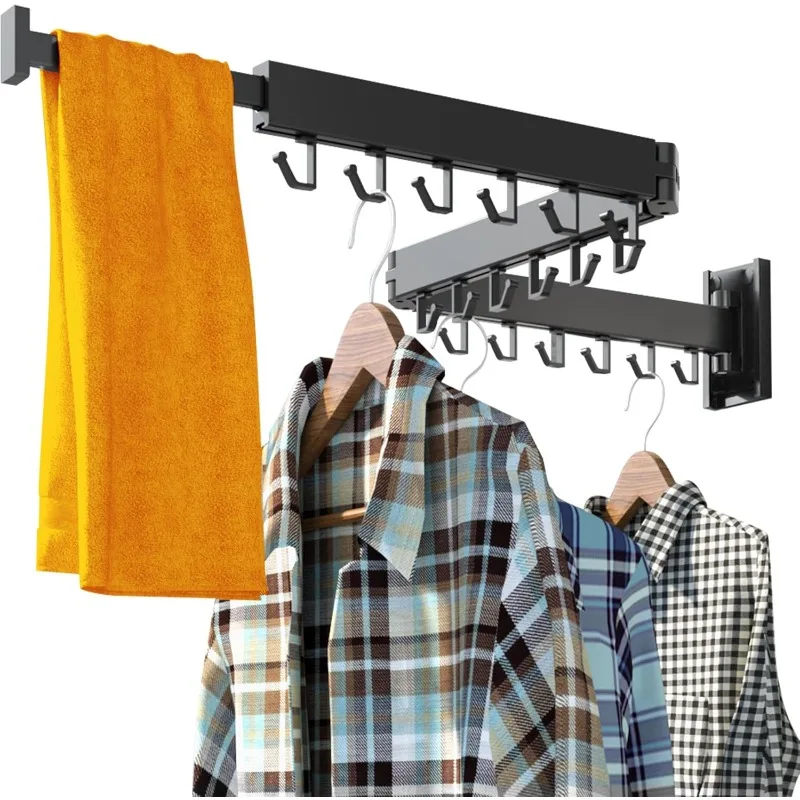 

Clothes Drying Rack for Laundry,Wall Mounted Clothes Hanger Rack,Folding,Retractable,Collapsible