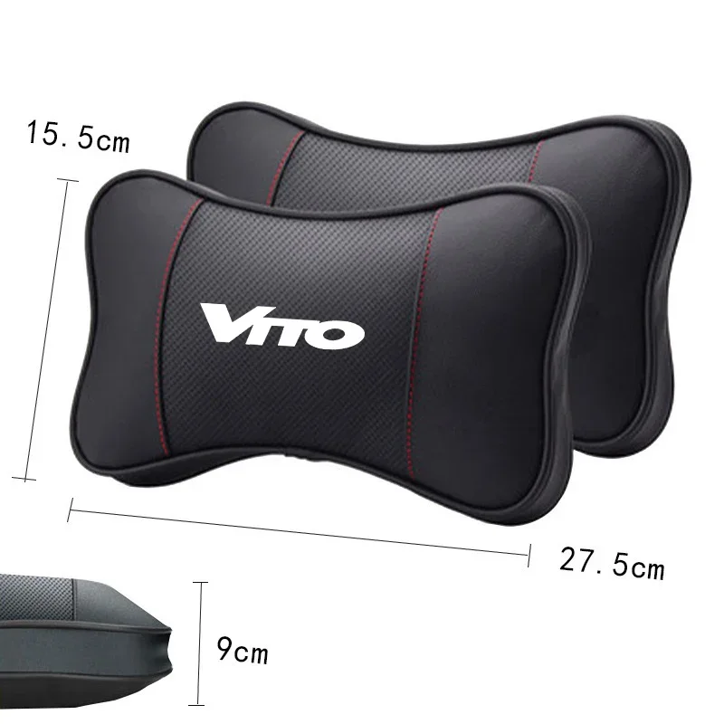 1Pcs Car Seat Headrest Auto Logo Neck Pillow For Mercedes Benz W124 W203 W204 Vito W447 W639 car accessories interior view 6