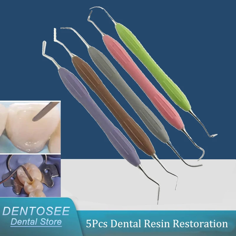 

5Pcs Dental Resin Restoration Kit High Precision Aesthetic Filler Tools with Ergonomic Silicone Handle for Dentists