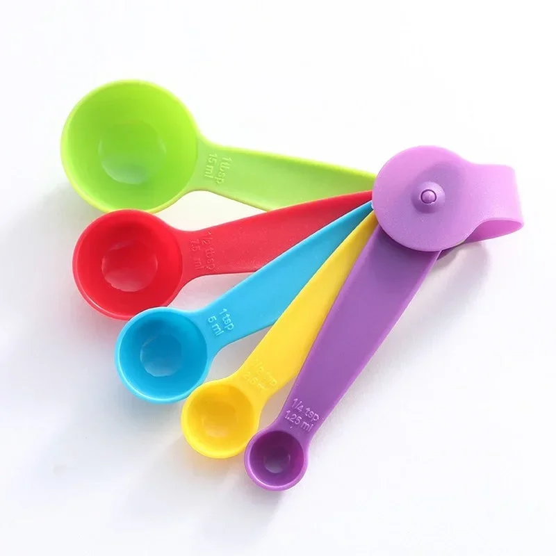 Colorful 5-Piece Measuring Spoon Set for Accurate Baking and Cooking