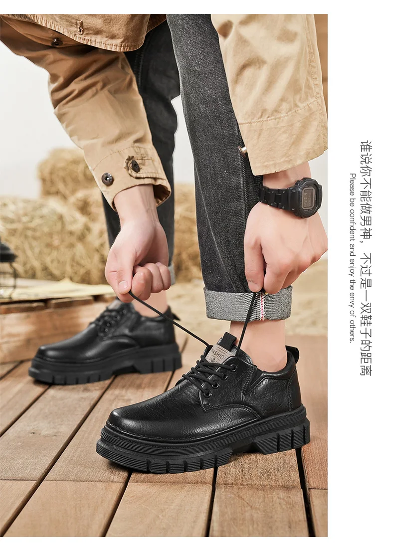 Herren-Freizeitschuhe, Vier-Jahreszeiten-Handarbeit, bequeme Outdoor-Arbeitsschuhe, modische Joker-Jugend-Trendschuhe, Business-Party-Lederschuhe – Detail 17