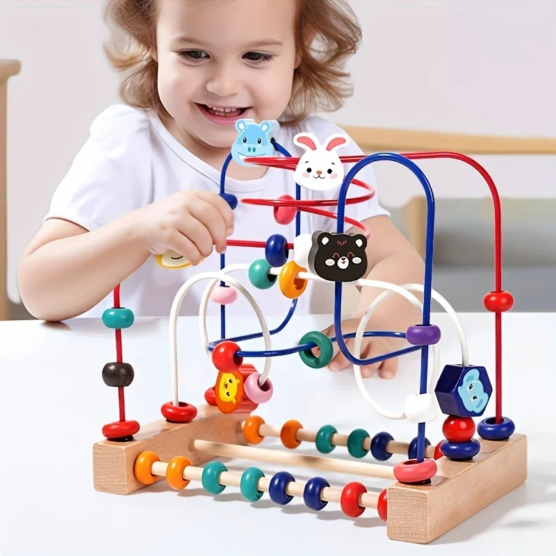 Interactive Bead Puzzle for Infants & Toddlers - An Educational Toy To Explore The World and Develop Hand-Eye Coordination