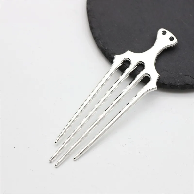 Retro 4 Teeth Comb Silver/Gold Color Hairpin Hair Wear Vintage for Women Girls Ponytail Holder Hair Clip Jewelry Accessories