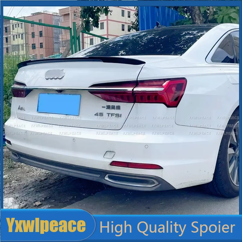 

For Audi A6 C8 2019 2020 2021 2022 2023 Spoiler ABS Material M4 Style Car Rear Trunk Lip Wings Spoiler Body Kit Accessories