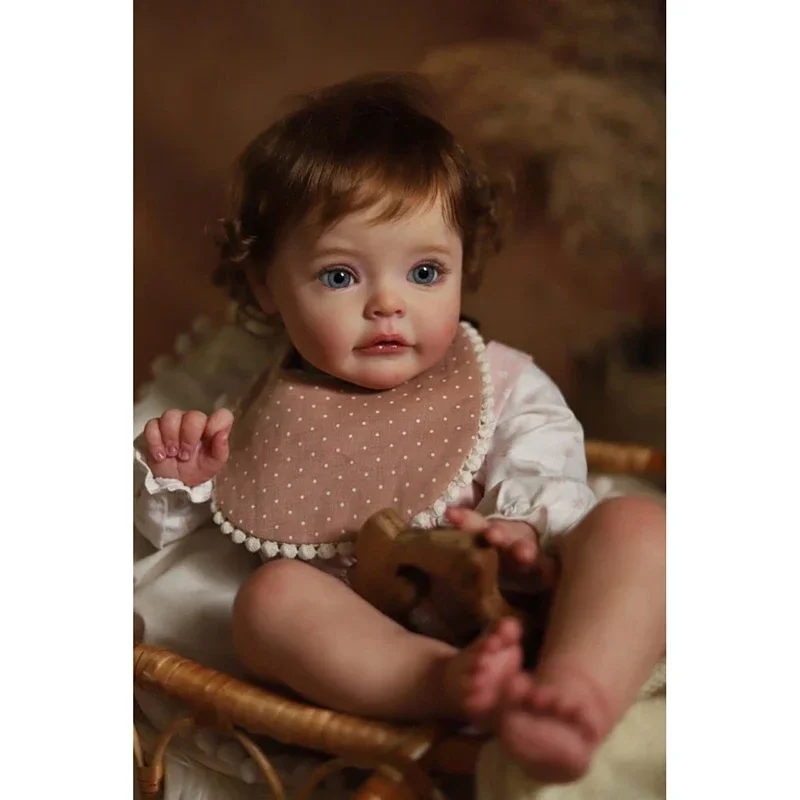 

60cm Reborn Lifelike Toddler Sweet Girl Cotton Body Princess Sue-Sue Hand-detailed Painting Rooted Hair Gifts Toy