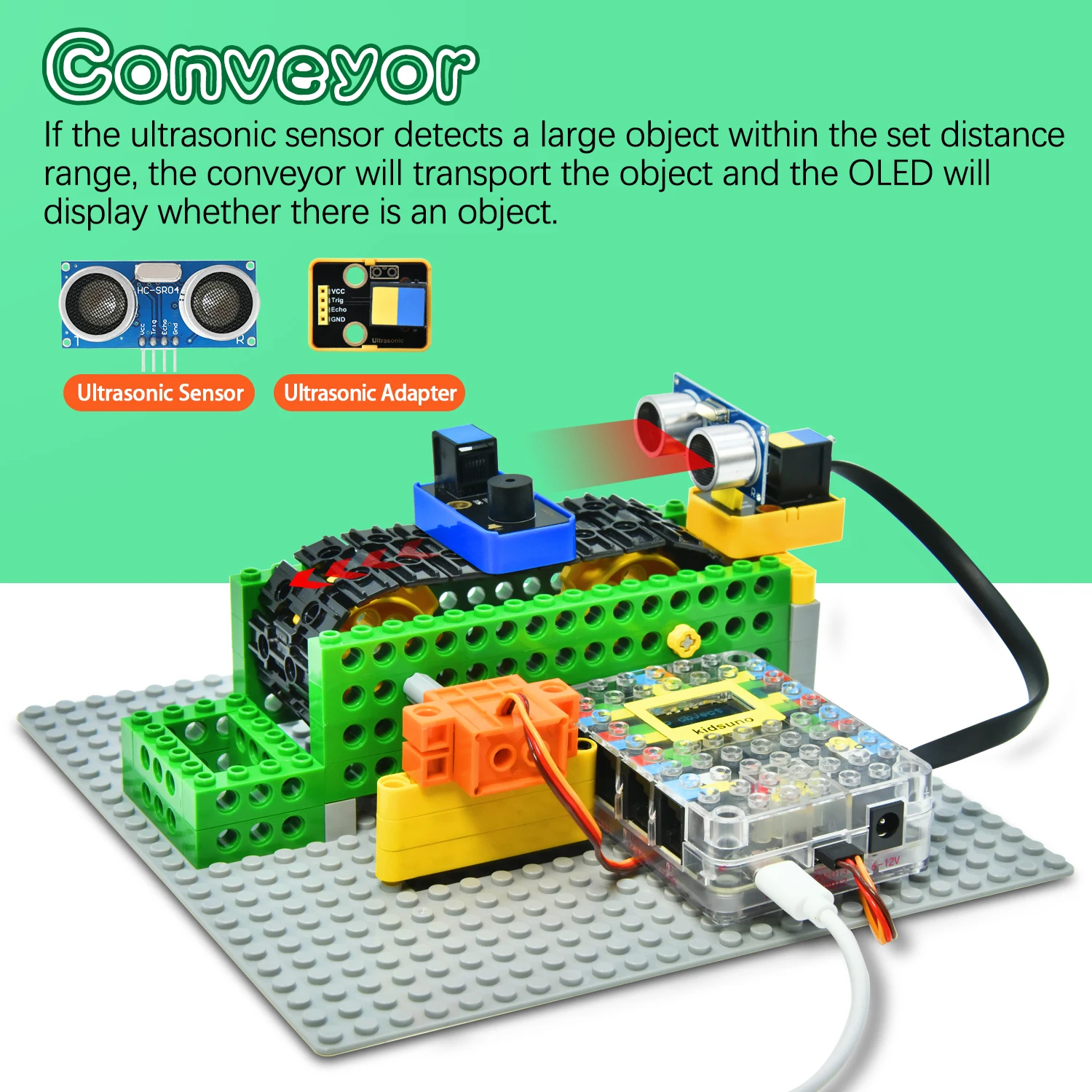 Keyestudio Kidsbits Smart Engineering Kit for Arduino Compatible With Lego Series Support Scratch Programming DIY Electronic Kit