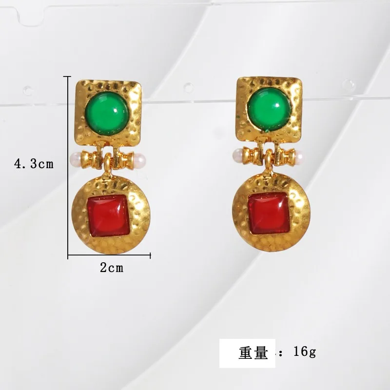 Women's Geometric Statement Earrings Unique Design Abalone Shell Earrings Gold Oversized Dangle Brincos Pendientes Jewelry