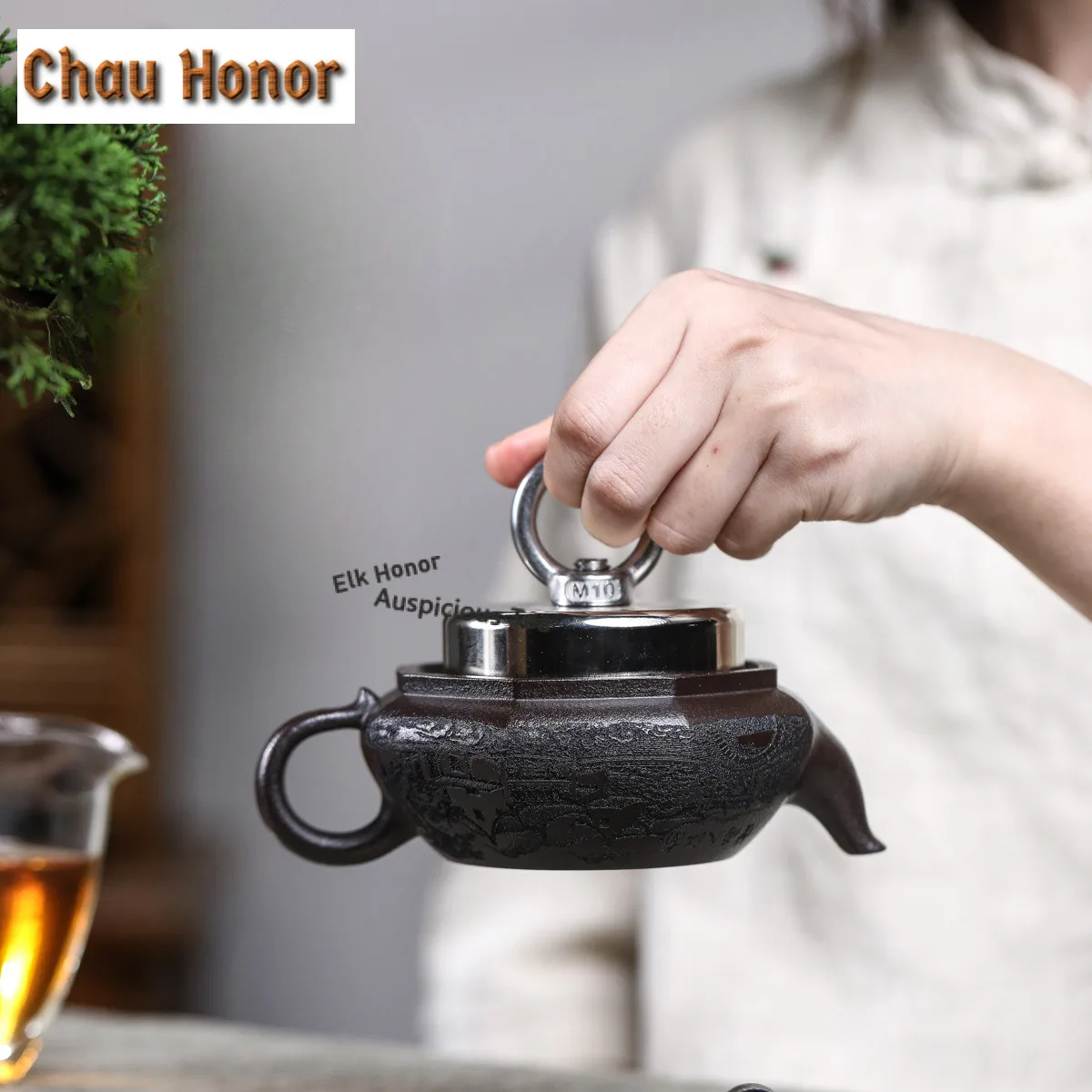 340ml Yixing Purple Clay Teapots Artists Handmade Magnetic Bridge Rhyme Pot Raw Ore Stone Yellow Mud Kettle Zisha Tea Set Gift