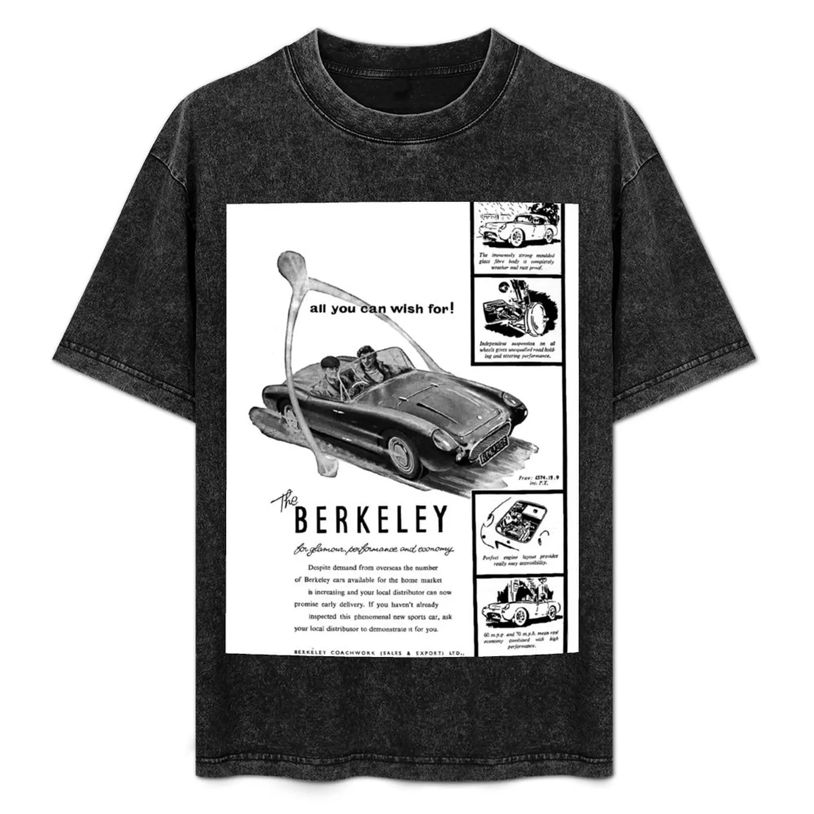 

Berkeley sports car classic car advert, 1957 T-Shirt Festival Casual Short Sleeve