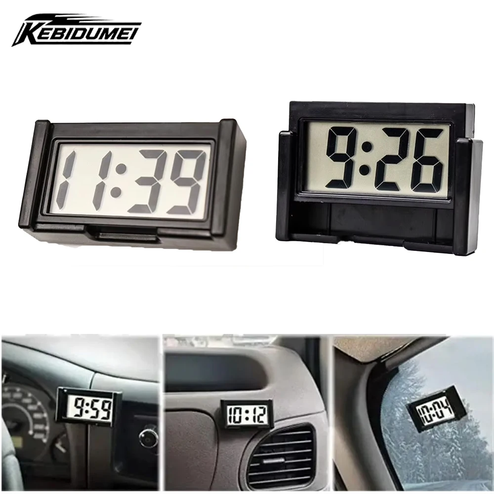 Mini Digital Clock Car Dashboard Electronic Clock Large Screen Clock Dashboard Self Adhesive Ornament For Truck Car Accessories