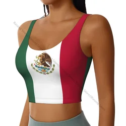 Women Sexy Sports Vest Mexico Flag Female Streetwear Sport Lingerie Tee Crop Top