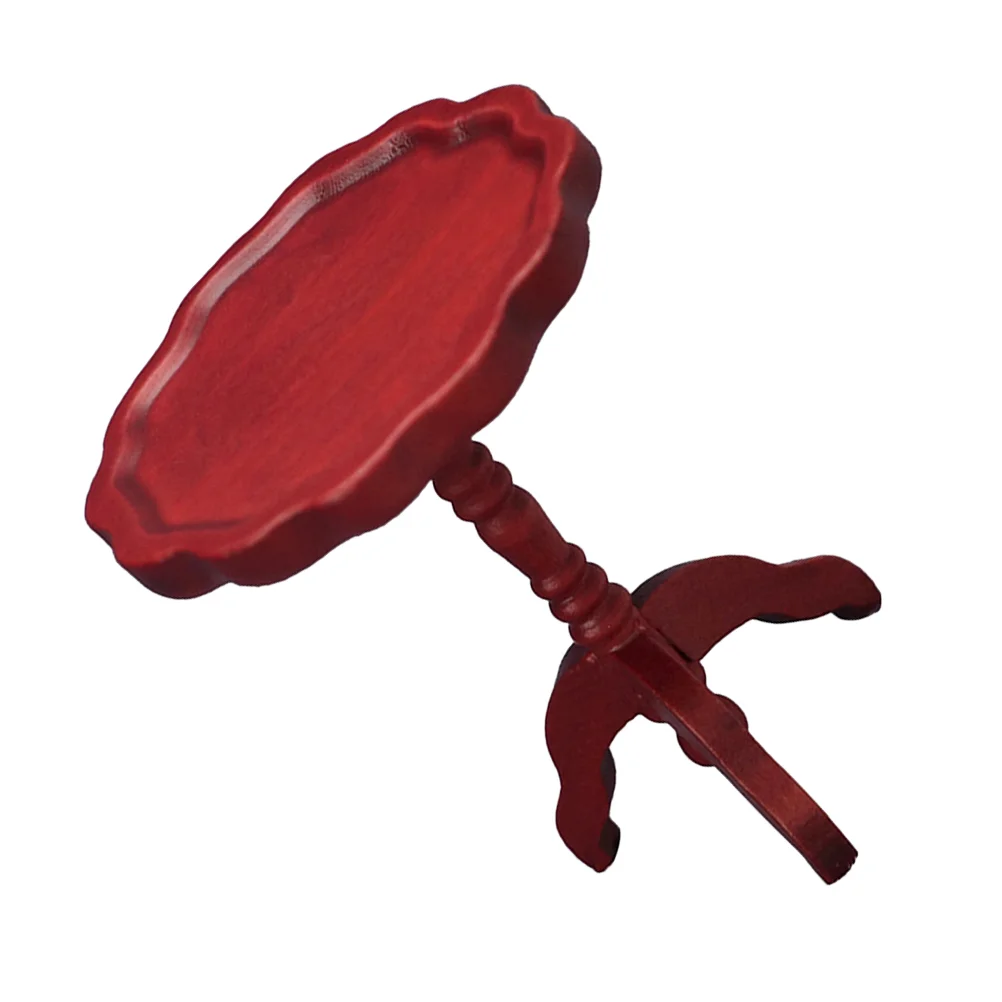 Mini stolik kawowy Domek dla lalek Drewniany stół Miniaturowe ozdoby okrągłego stołu Mini dekoracja mebli