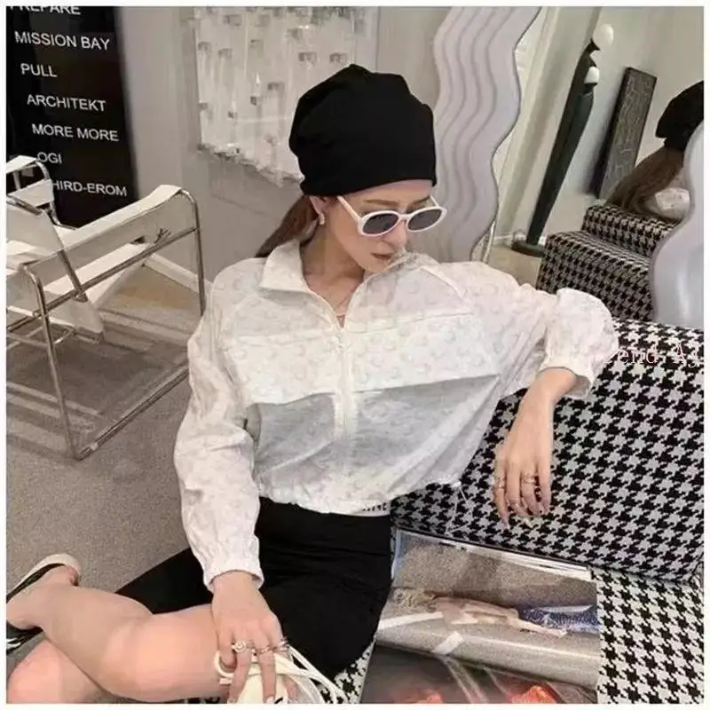 Women Sun Protection Reflective Jacket Korean Casual Long Sleeve Oversized Loose Moon Print Autumn