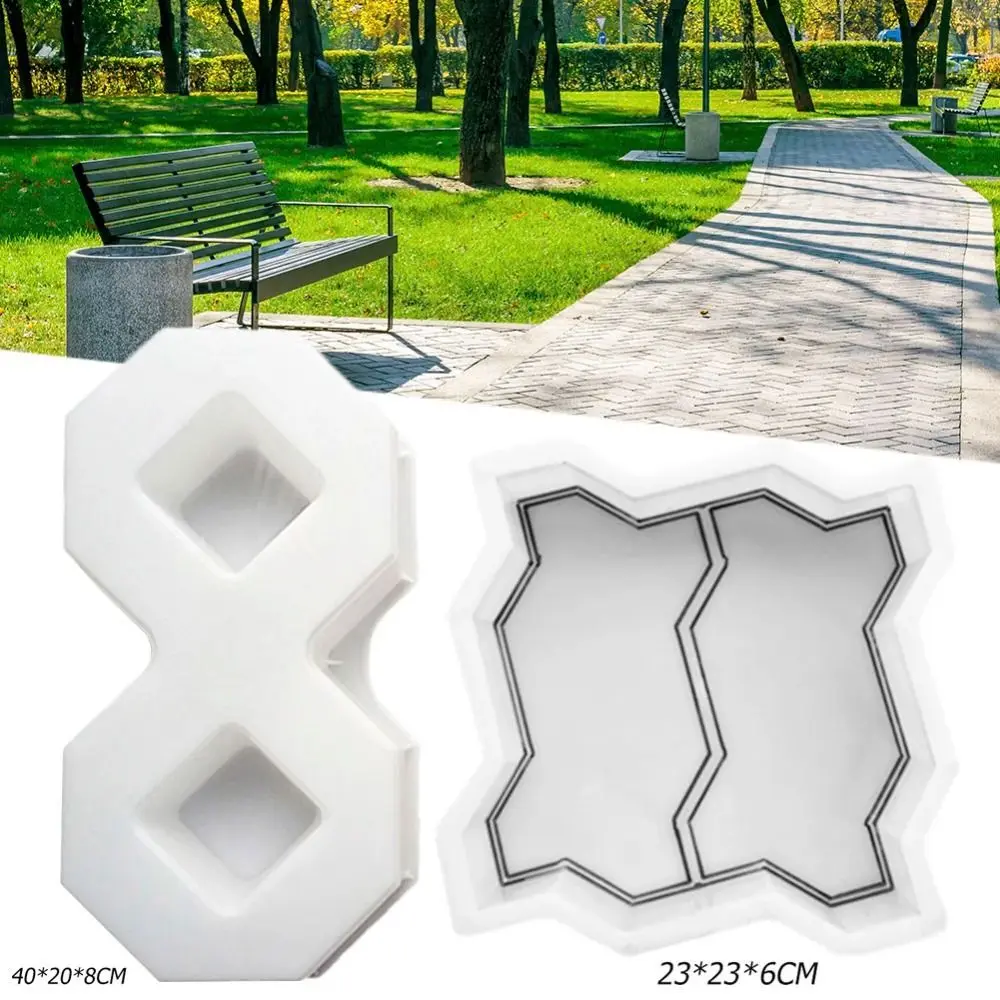 

1Pcs 8 Shape Paving Brick Mould Plastic Double S Concrete Path Maker Mold Reusable DIY Walkway Brick Mold