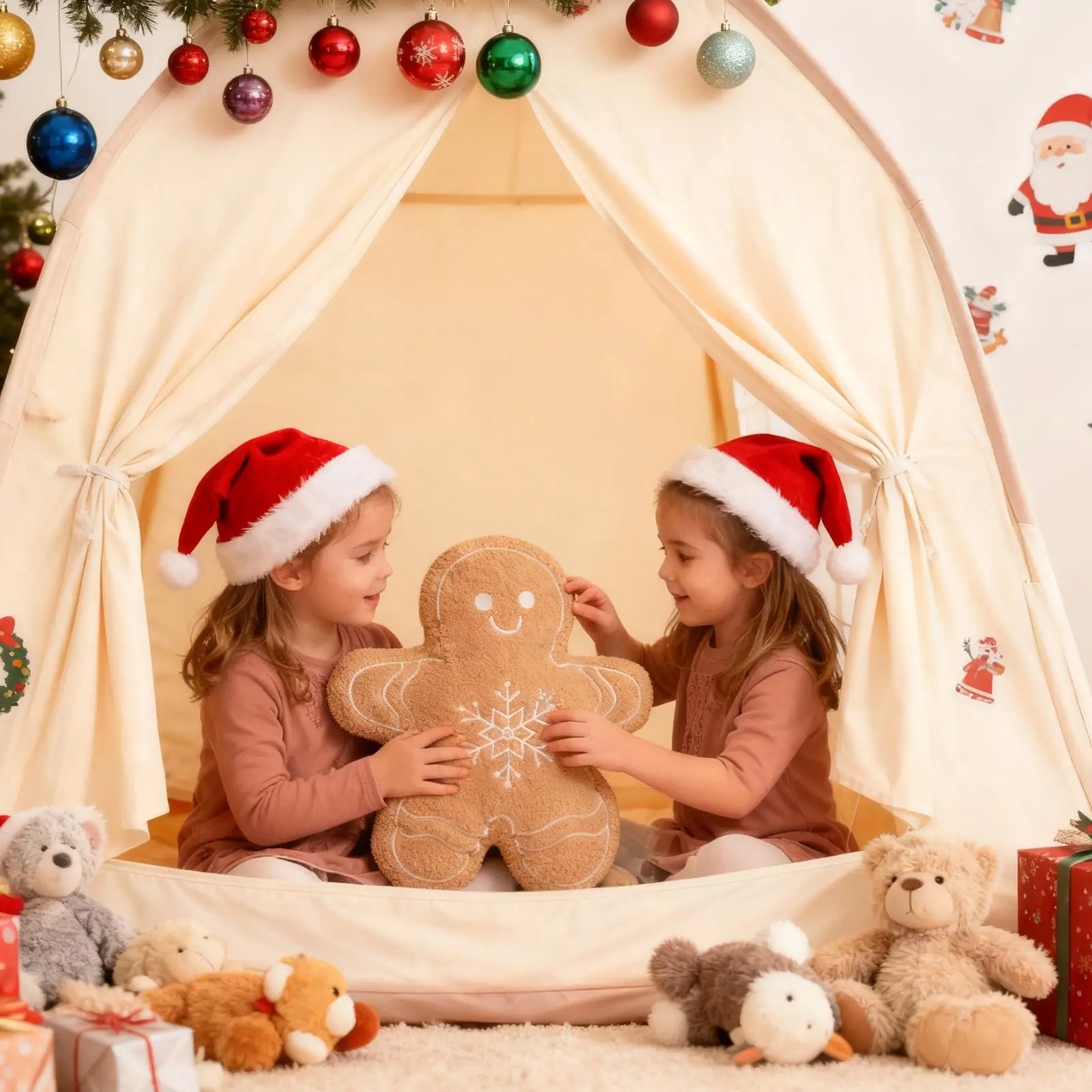 

Christmas Throw Pillows Cute Decorative Doll Gingerbread Plush For House Bed Couch Baby Toddler Thanksgiving Holiday Indoor Sofa