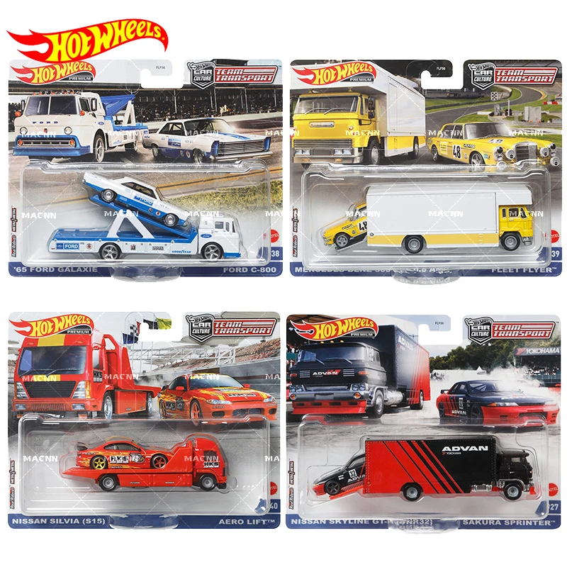 Originali Hot Wheels Car Culture Premium pressofuso 1/64 modelli Team Transport Advan Metal Vehicle Collector Toys for Boys Truck Bus