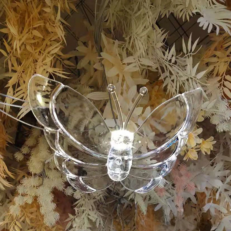 Manufacturer's direct supply of wedding props, ceiling decoration lights, transparent acrylic brushed butterfly hanging strings,