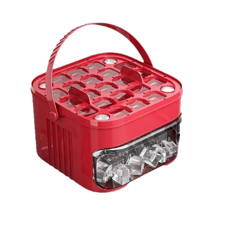 اضغط على صينية الثلج قالب مكعبات الثلج صندوق الثلج أداة صنع الثلج سعة كبيرة لتخزين الثلج