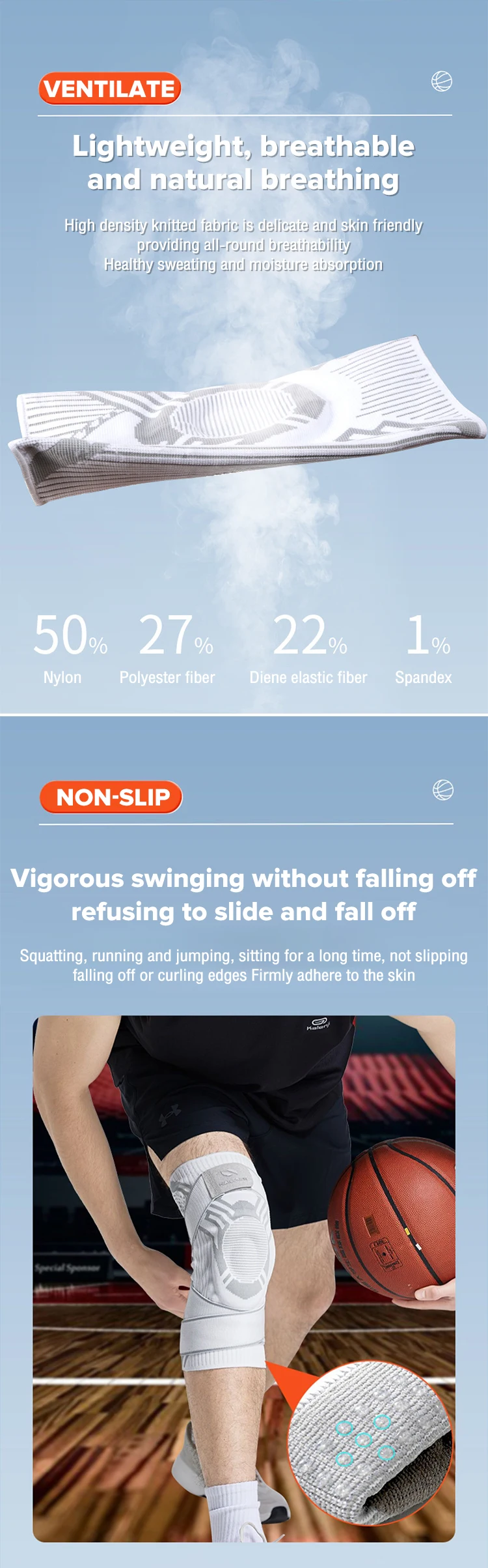 1ピース膝サポートブレースストラップ弾性スポーツ包帯コンプレッションプロテクターパッドジムフィットネスニーパッド怪我バレーボールを和らげます -  AliExpress