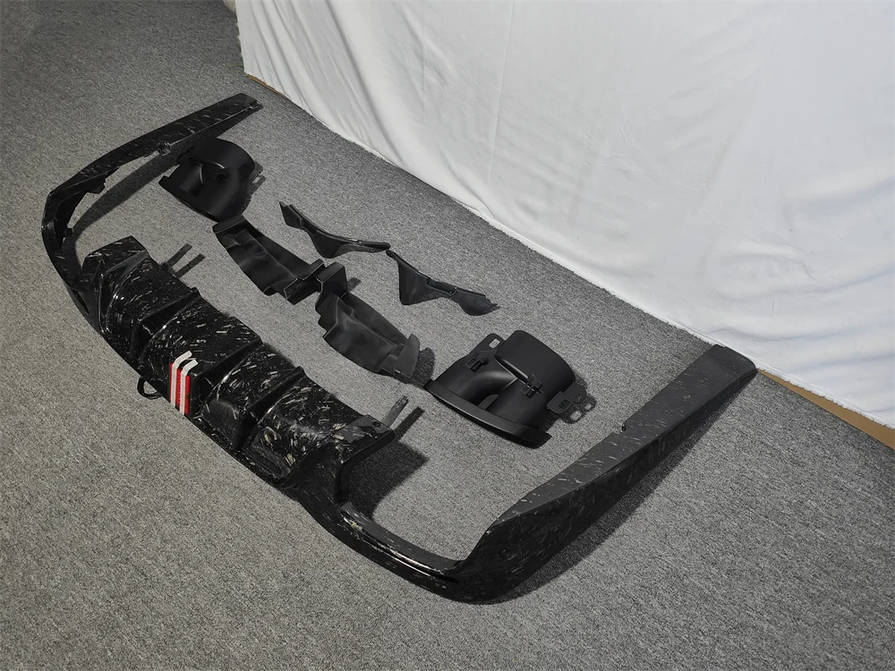 2017-2020 for S-Class W222 S63 S65 Body Parts Forged Carbon Fiber B-style Rear Bumper Diffuser Tail Kit