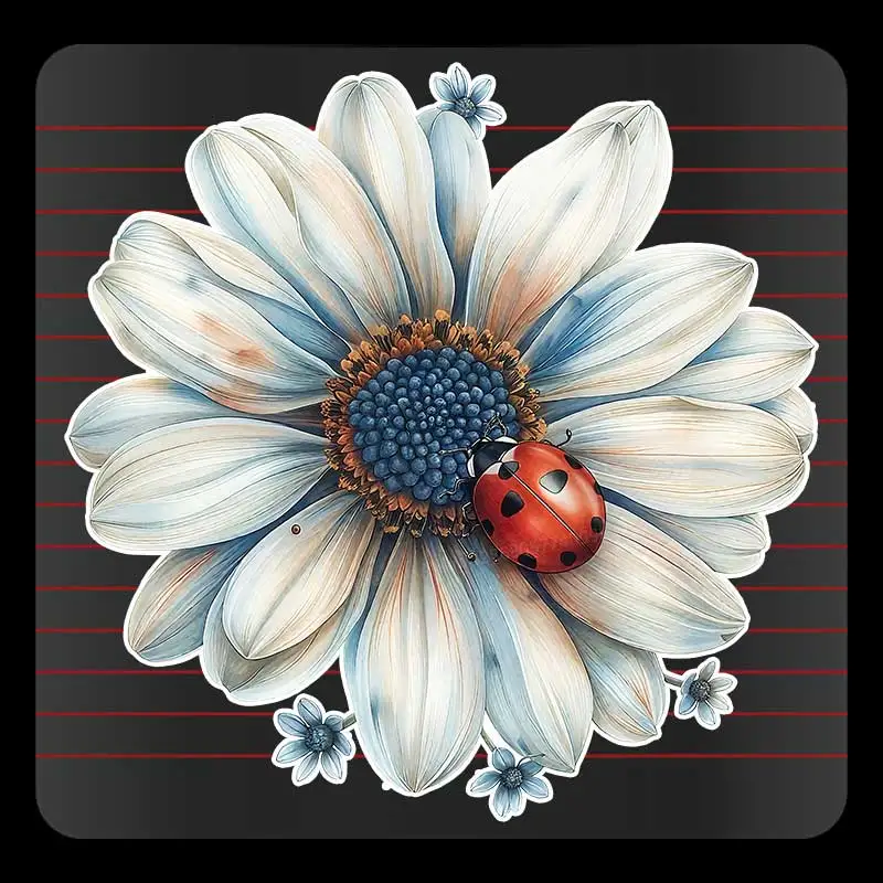 

Ladybugs and Daisies Car Sticker Vinyl Decal Waterproof Rear Window Motorcycle Camper Bumper Truck Laptop Decoration SH1055