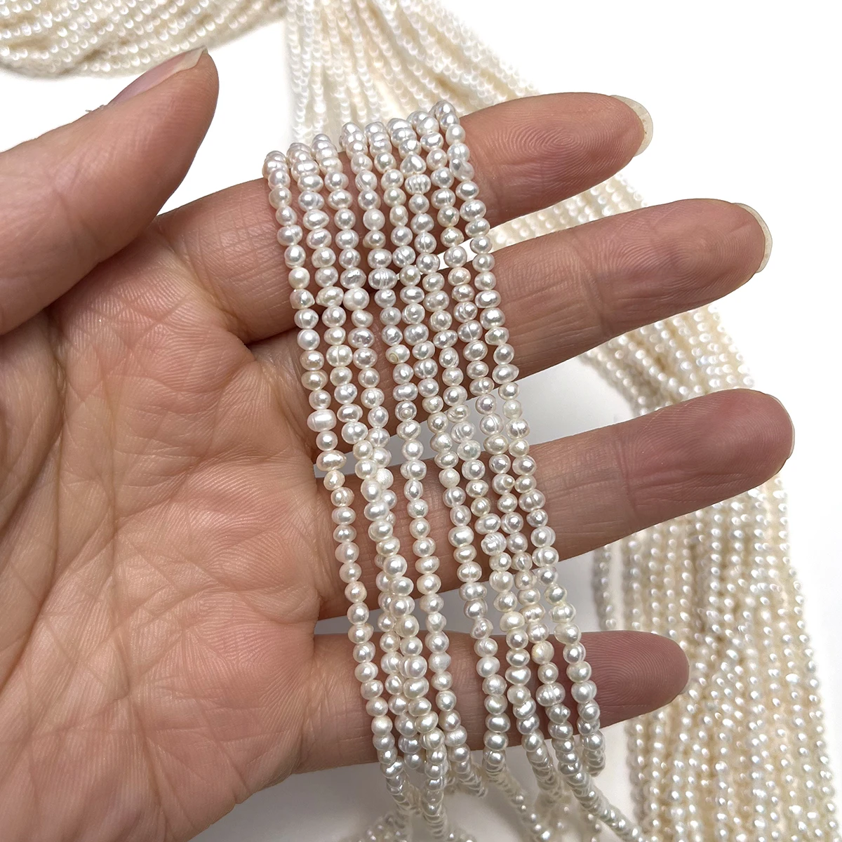 

2-2.5mm Potato-shaped Punch Natural Freshwater Pearls Semi-finished Beads for Jewelry Making DIY Necklace Bracelet Accessories