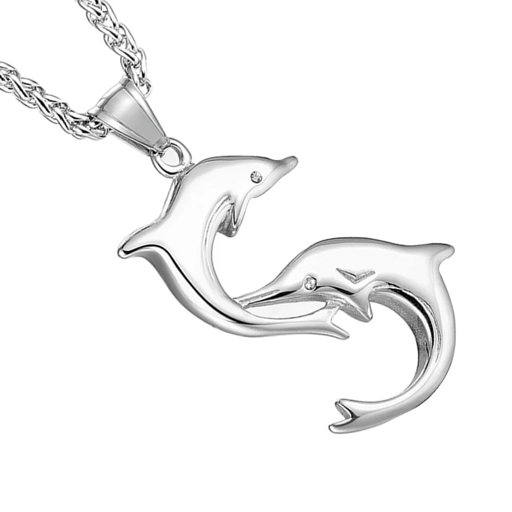 

Titanium Steel Necklace Dolphin Pendant Clavicle Chain for Men Fashion Jewelry Long Wear Durable Accessories Popular Decorations