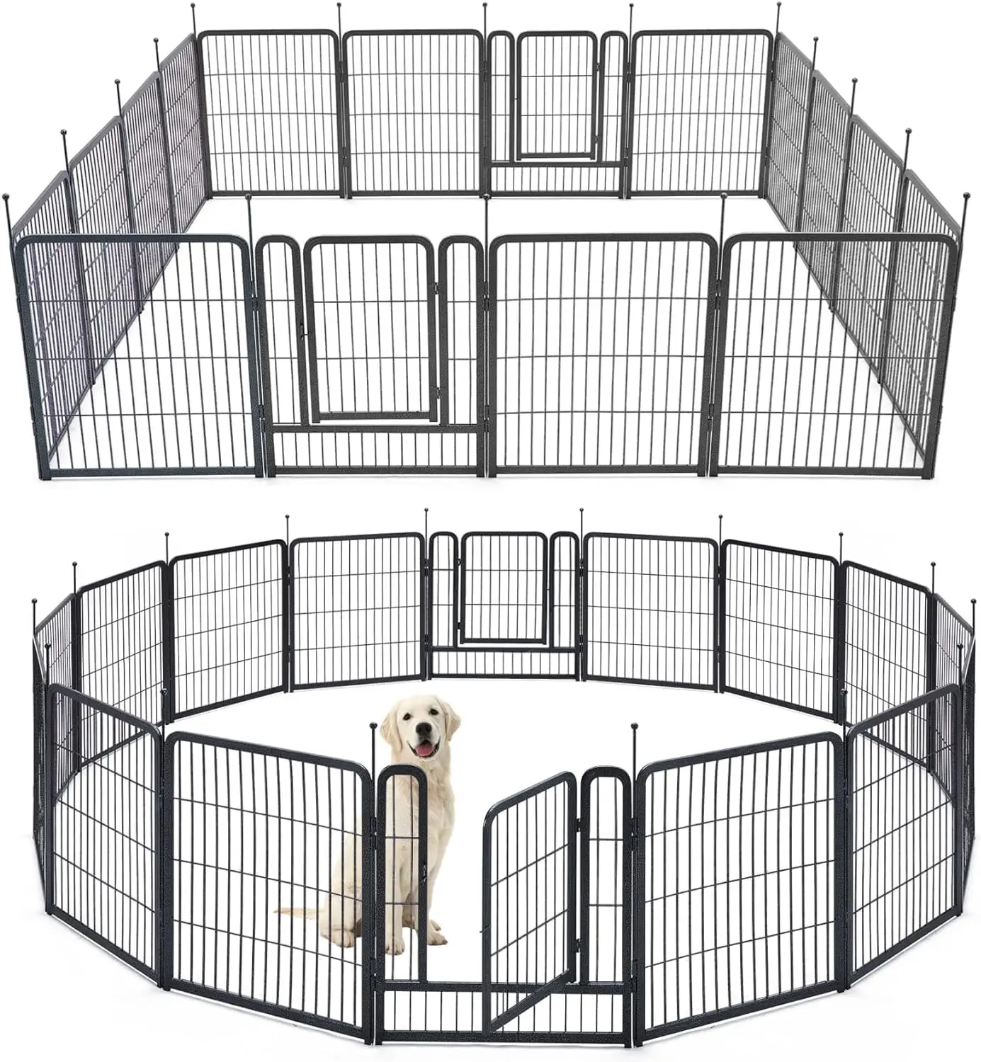 Dog Playpens 8/16 Panels  Pen Outdoor  Fence Exercise 40 inch Height Pet Play Yard Gate