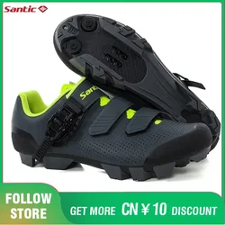 Santic Mountain Bike Shoes Fits SPD Pedal Men's Cycling Lock Shoes Outdoor MTB Bike Road Riding Professional Self-locking Shoes