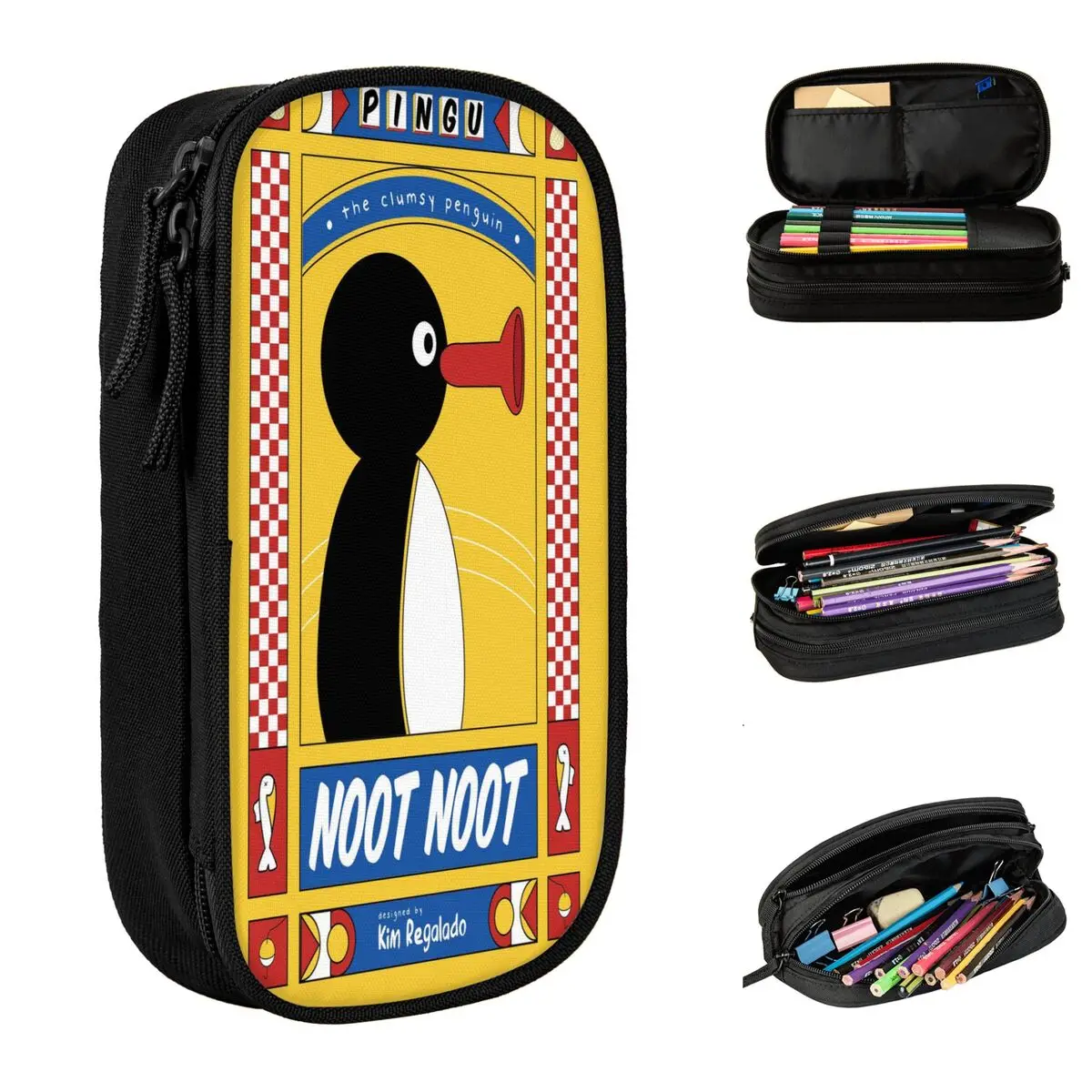 Pingus Cartoon Penguin Merch Pen Box Grote capaciteit voor schooletui Geweldig cadeau