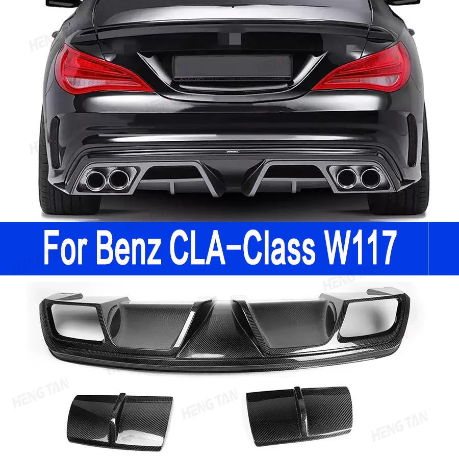 Carbon Fiber Rear Lip Diffuser For Mercedes Benz CLA Class AMG  W117 CLA45 CLA220 CLA260 Piecha Style Back Bumper Shunt Spoiler