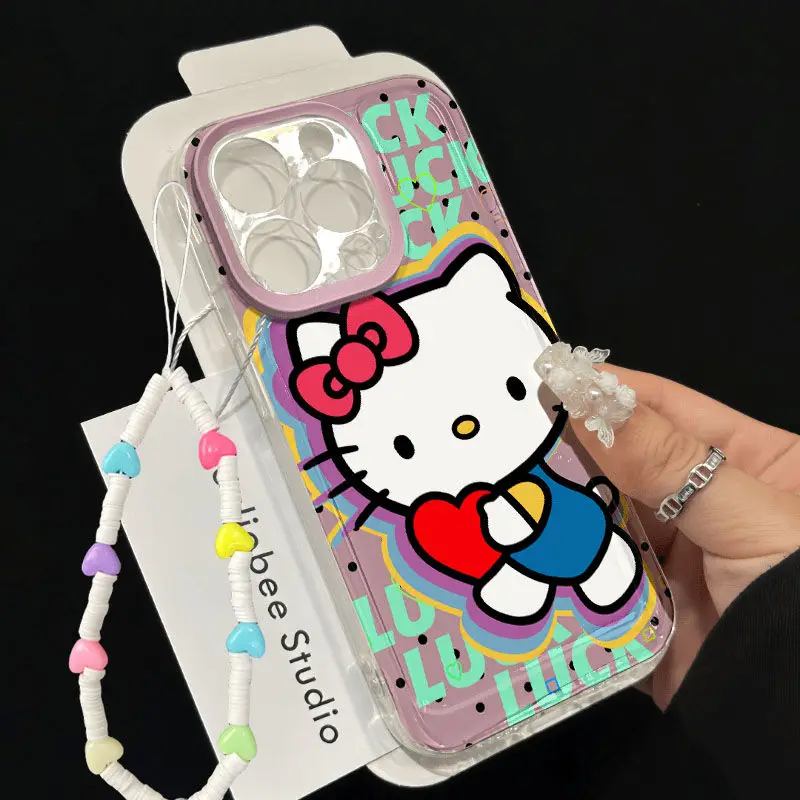 Fashion Sanrio Hello Kitty Case for Iphone 15 14 Plus 13 12 11 Pro Max Xr Xs X 78 Plus Soft Silicone Shockproof Cover Shell Gift