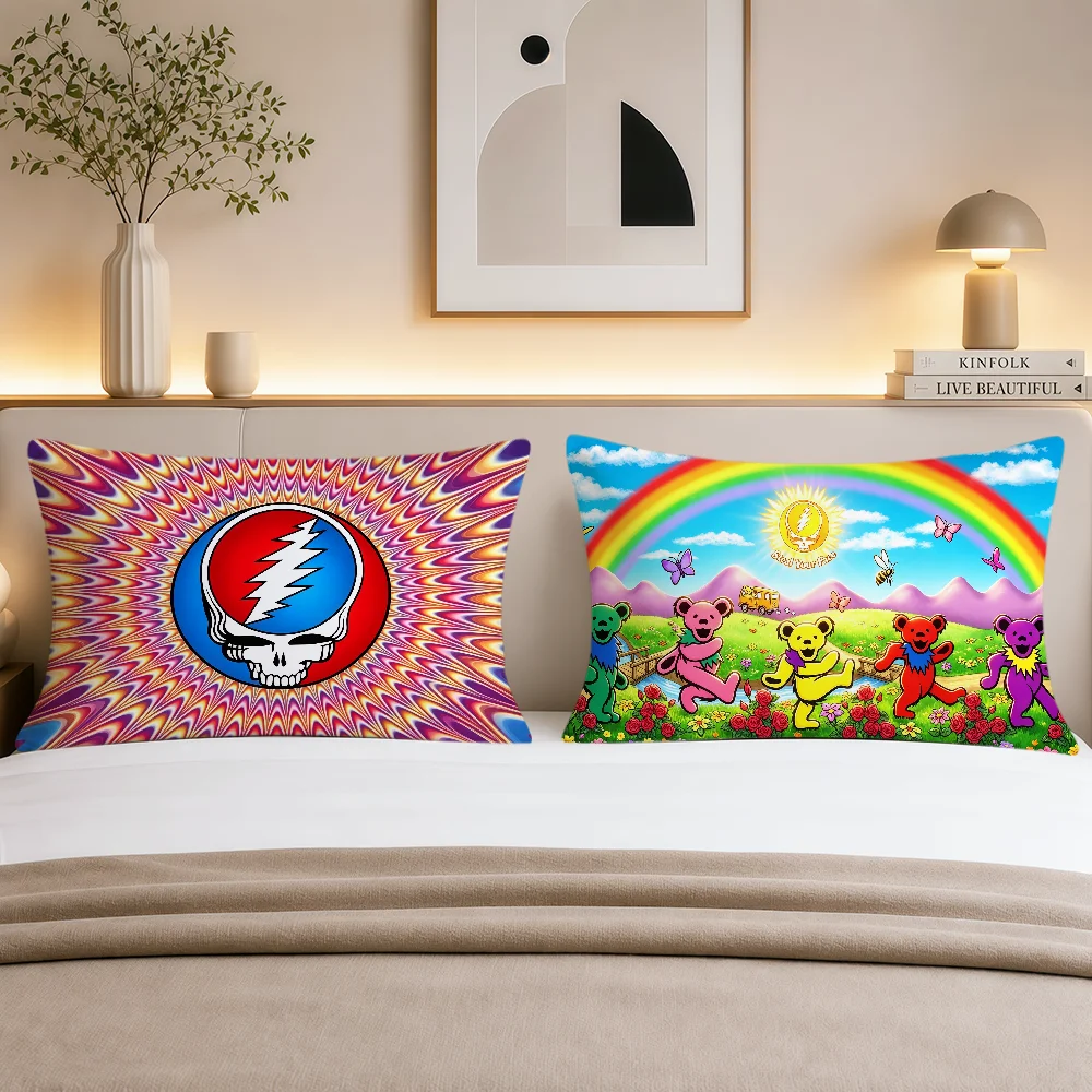 Band G-Grateful D-Dead-D Cushion Cover Soft Rectangle Pillowcover Home Sofa Living Room Decor Dorm Bedside Hogar Pillowcase Gift