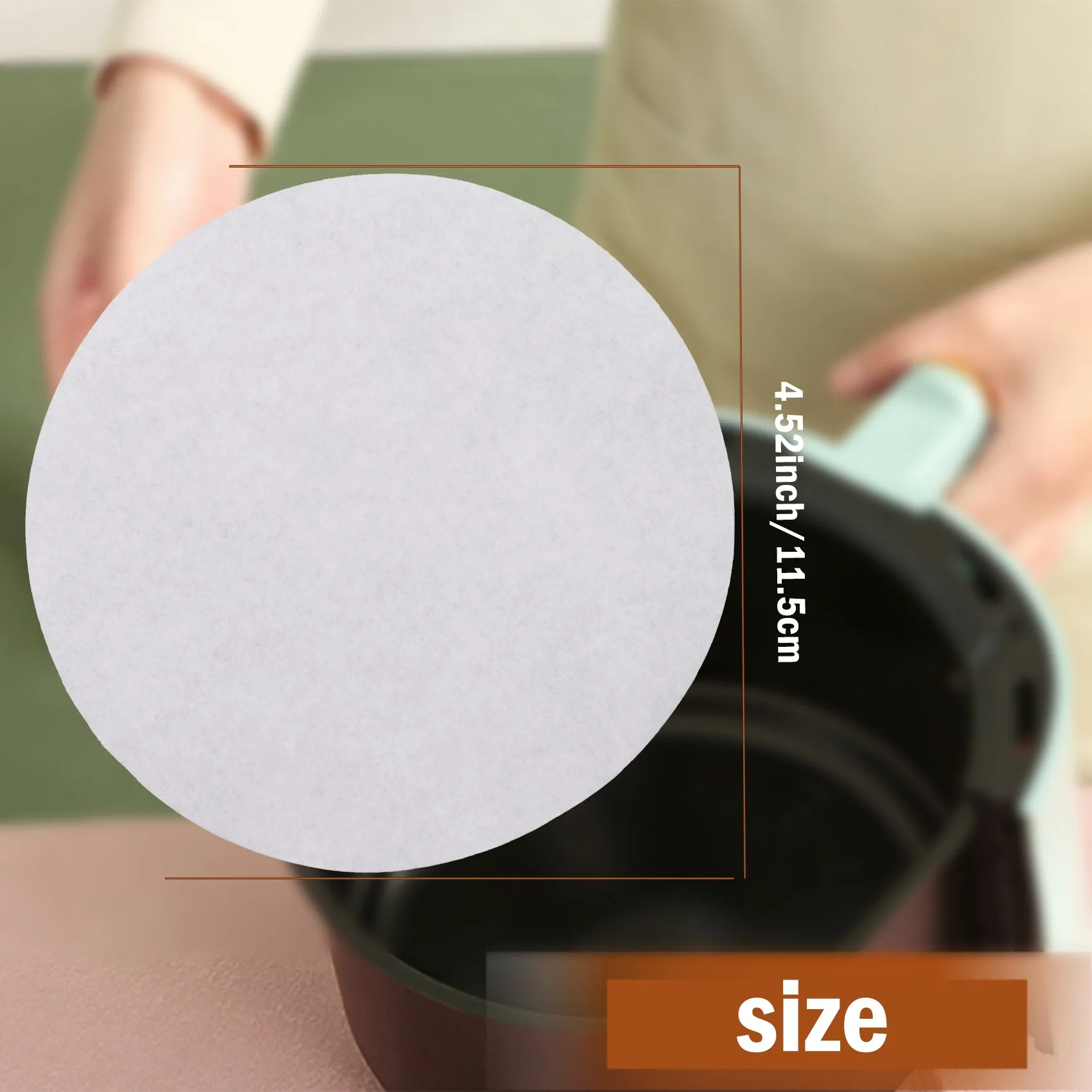 A63T-500Pcs 4.5-Inch Non-Stick Round Baking Paper Barbecue Paper Cake Liner Parchment Paper Microwave Oven Paper Sheets