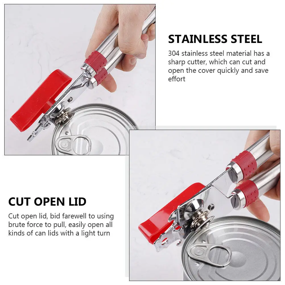 1Pcs Practical Can Opener Manual Stainless Steel No Metal Shavings Clean Cut Housewarming Gift Kitchen Utensil Can Opener