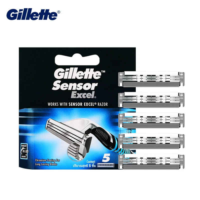 Gillette Sensor Excel lama di rasoio da uomo barba facciale rasatura lame di rasoio a doppio strato per Gillette Vector 3 Razor