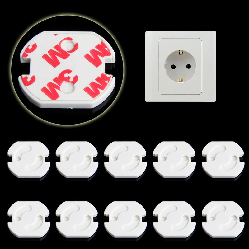 10pcs/SET White Standard Plug Socket Protective Cover Socket for Protection