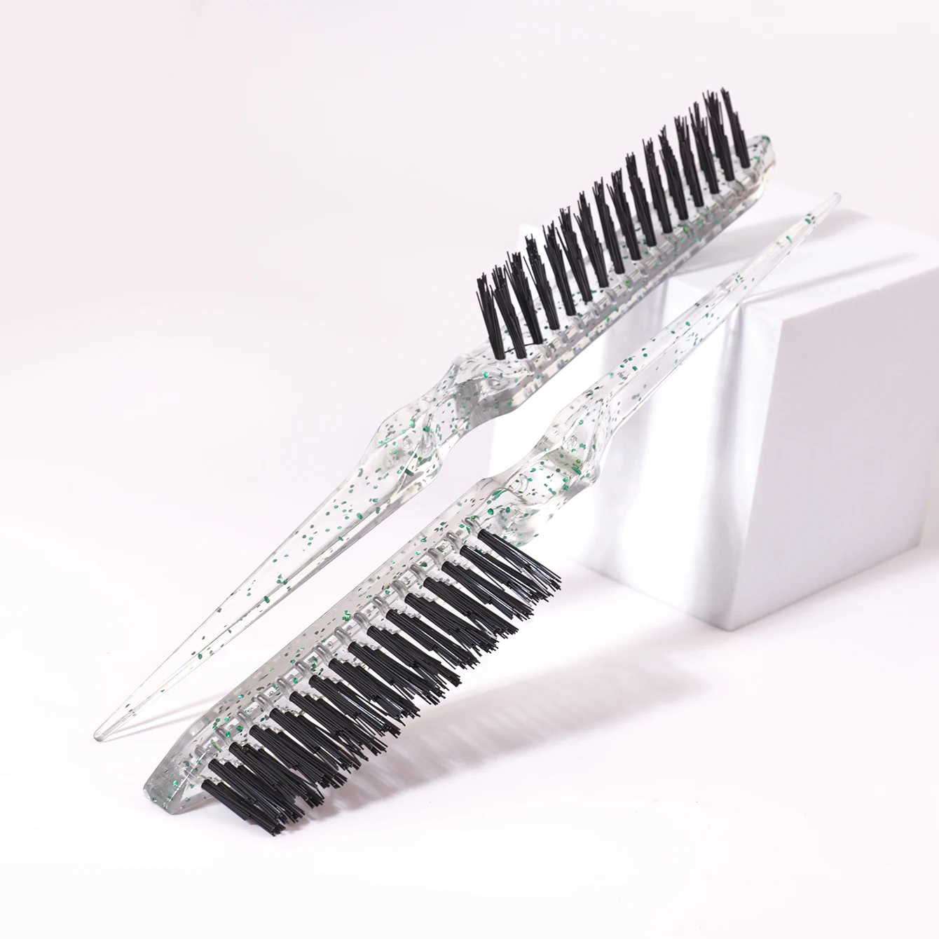 1/2/3 قطعة فرشاة شعر المسيل للدموع ، فرشاة شعر مسيل للدموع لامعة من الراتنج ، فرشاة حافة مشط ذيل الماوس ، خاصة للشعر المستعار الحقيقي #3