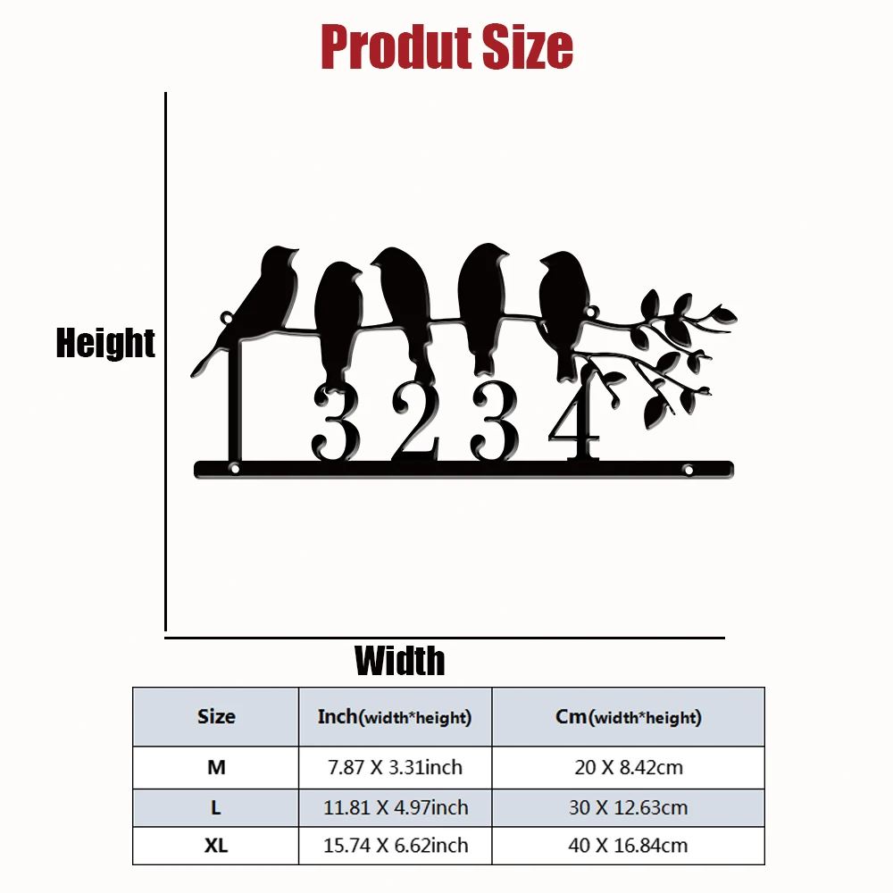 1pc Custom bird Metal House Number Sign, Outdoor Decor, Graduation Gift, The Best Gift for Family, Friends , Lovers - view 4