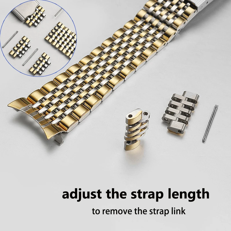 Curved End Stainless Steel Watch Strap For Omega Seamaster  20mm 19mm 18mm Metal Strap Business Replacement Bracelet