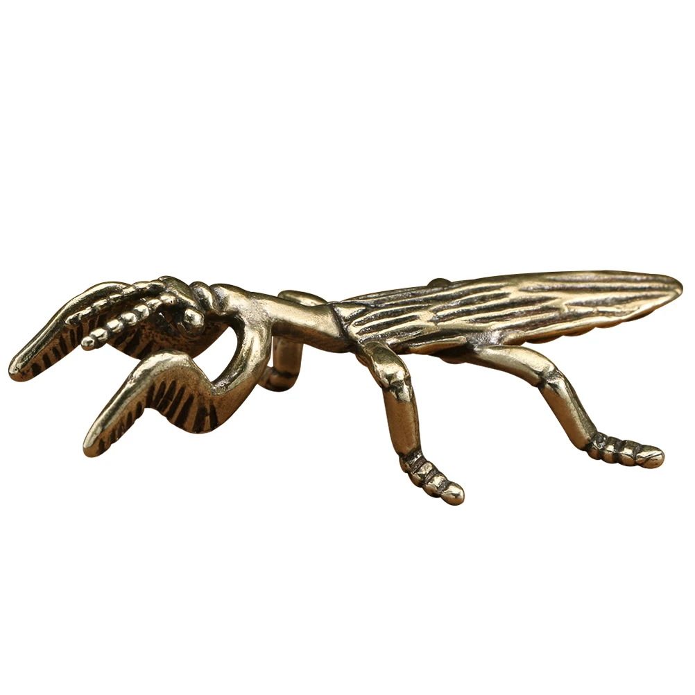 

Creative Copper Mantis Statue Metal Desktop Ornament Delicate Miniature Animal Decoration Small Space-Saving Household