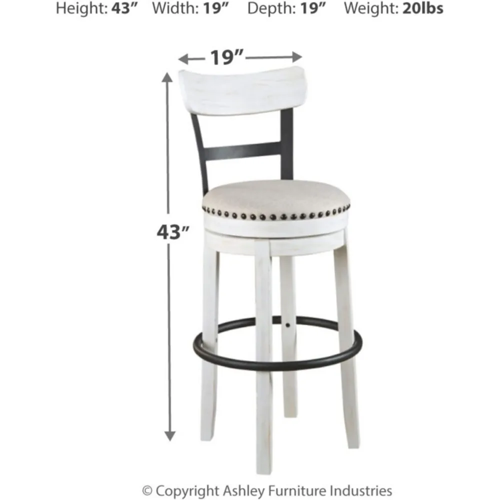 30" Modern Swivel Pub Height Barstool Chair Whitewash Chairs Bar Stool Furniture Stools