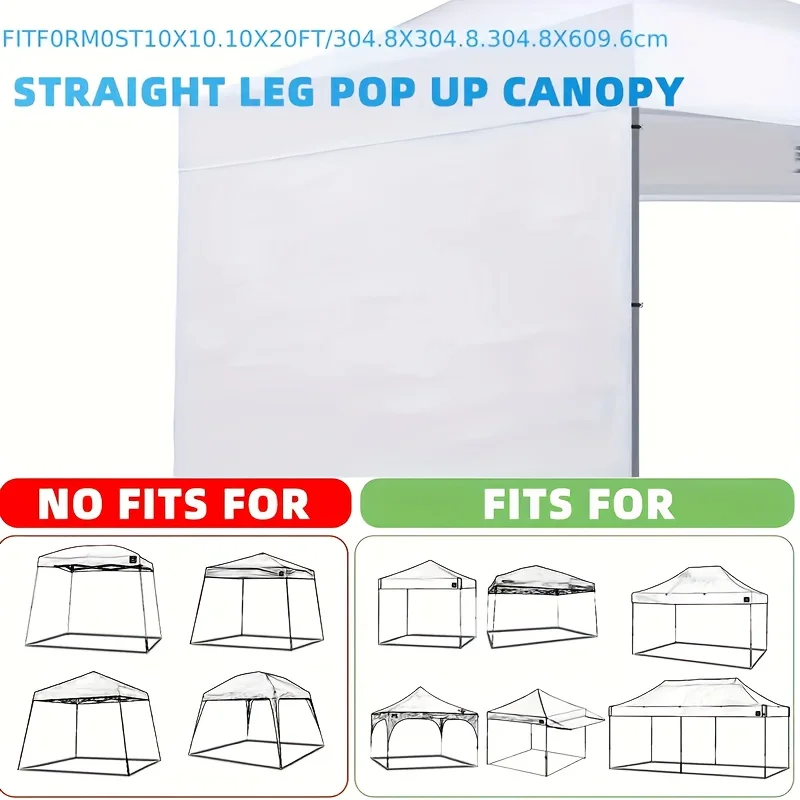1 Piece of Outdoor Four-Corner Tent with White Silver-Coated Side Panels for Gatherings, Windproof and Cold-Resistant, Only Includes 1 Side Panel, Does Not Include the Frame and Top Fabric