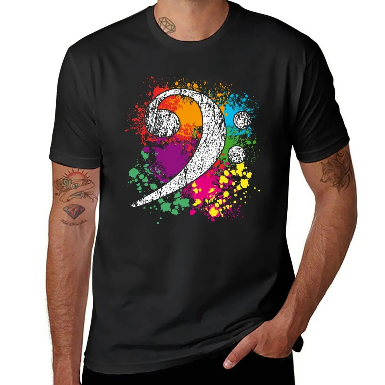 2025 new model New Bass Clef - Bass T-Shirt tops Anime t-shirt heavyweight t shirts for men
