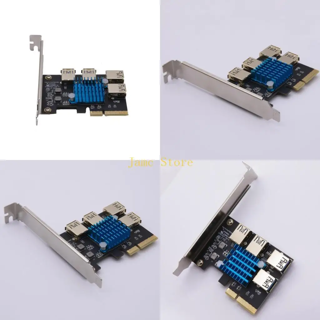 LX0B PCI-E 4X to 1X Adapter Board Extension Card PCI-E 1 to 4 USB Adapter Card