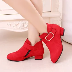 Girls Ankle Boots High-heeled Princess Chic Fashion Children Boots High Heels Classic Soft Flock Fabric Kids Party Wedding Boots