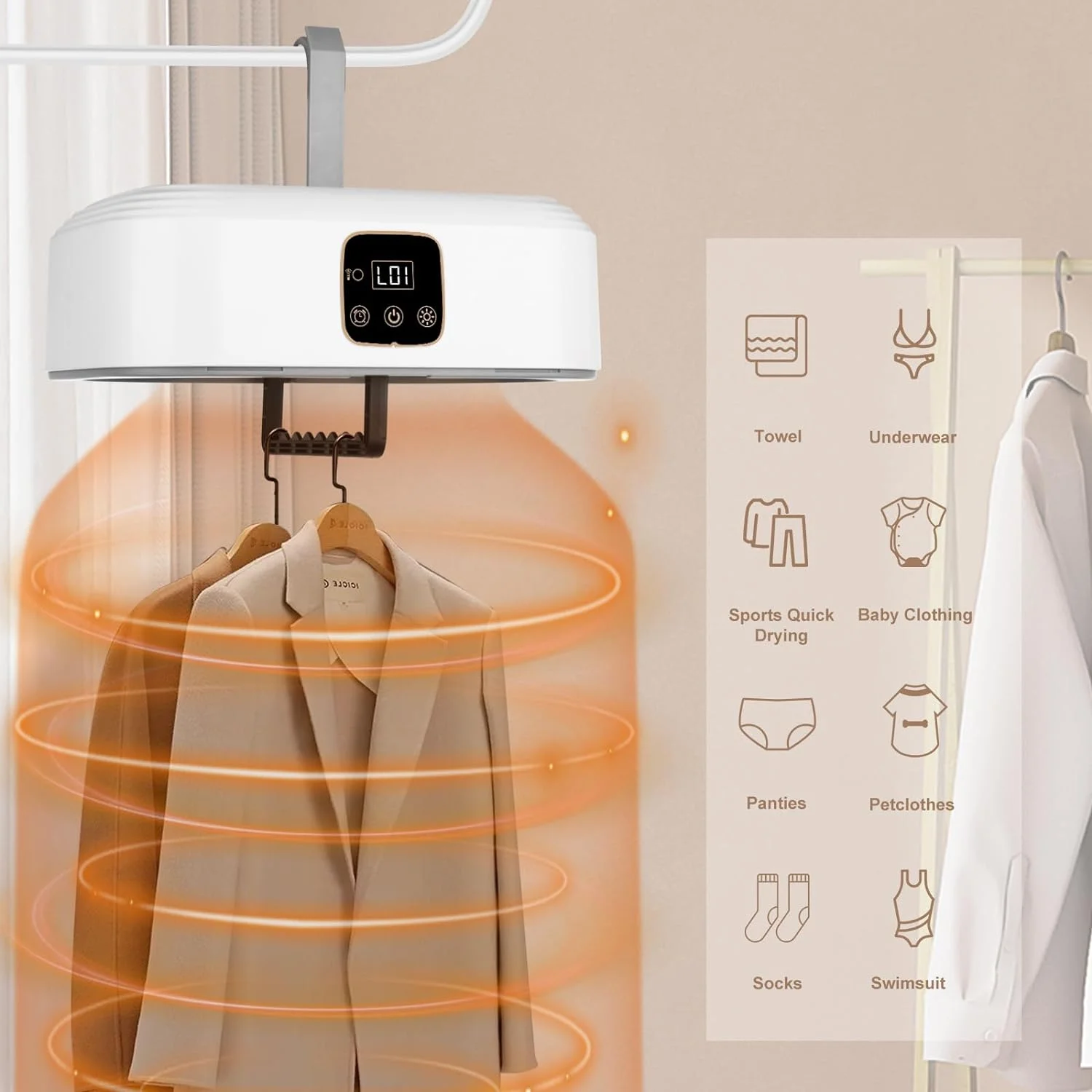 ポータブル衣類乾燥機 - アパート、RV、旅行用のアップグレードされた2.0ポータブル乾燥機 - 下着用の乾燥バッグ付き使いやすい乾燥機、