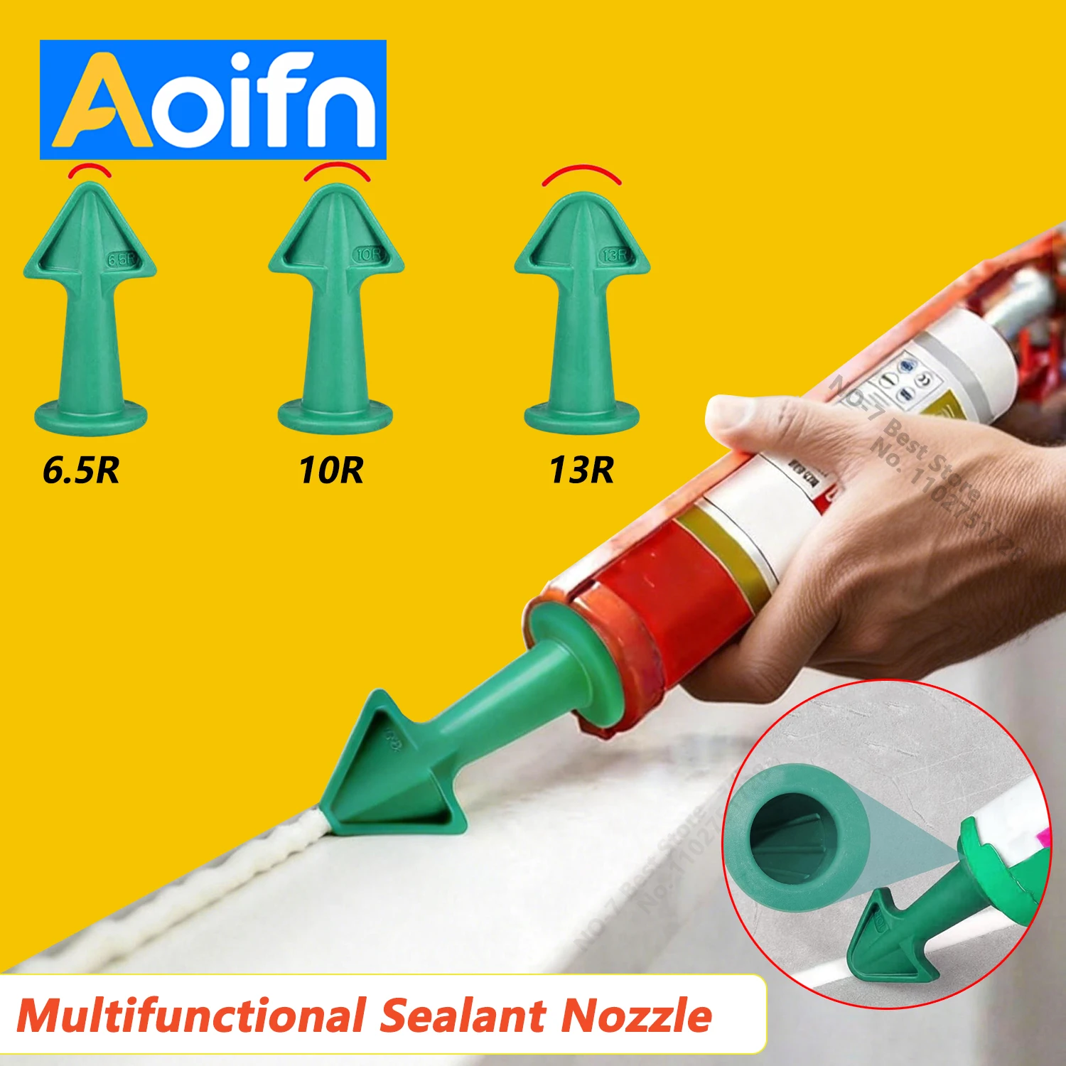 3pcs Multi-functional Silicone Sealant Nozzle Scraper Floor Caulking Tools Silicone Sealant Nozzles Kit Home Improvement Set A